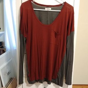 Madewell Colorblock Long Sleeve Shirt